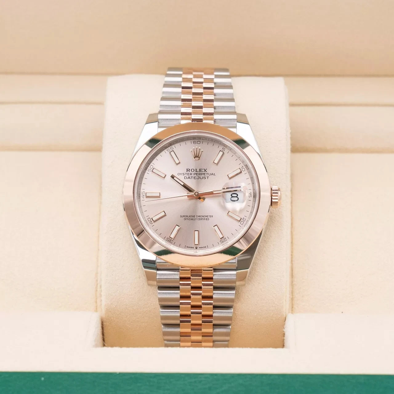 Rolex Datejust 41mm 126301 Sundust Index Oyster Steel and Everose Gold Watch - Image 8