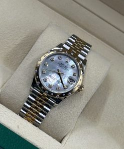 Alternative view of Rolex Datejust m278343 31mm White Mother-of-Pearl Dial Yellow Rolesor Jubilee Watch