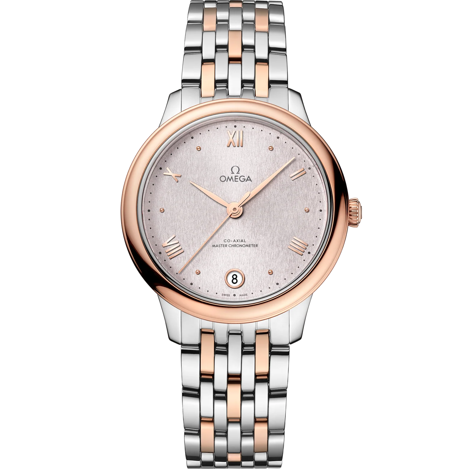 Omega De Ville Prestige 34mm Silver Dial Stainless Steel and Sedna�?18k Rose Gold Bracelet 434.20.34.20.02.003