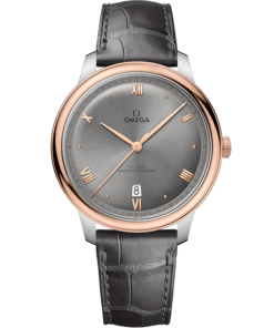 Omega De Ville Prestige 40 mm Grey Dial Stainless Steel and Sedna�?18k Rose Gold Strap 434.23.40.20.06.001