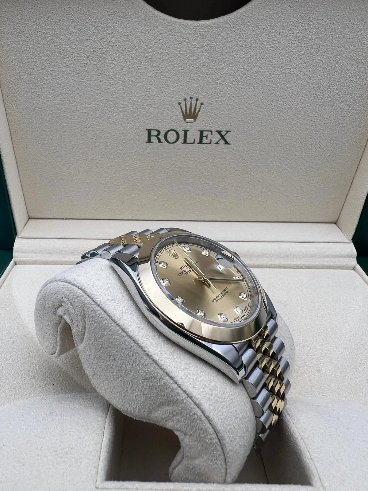 Rolex Datejust 41mm 126303 Champagne Diamond Jubilee Steel and Yellow Gold Mens Watch - Image 8