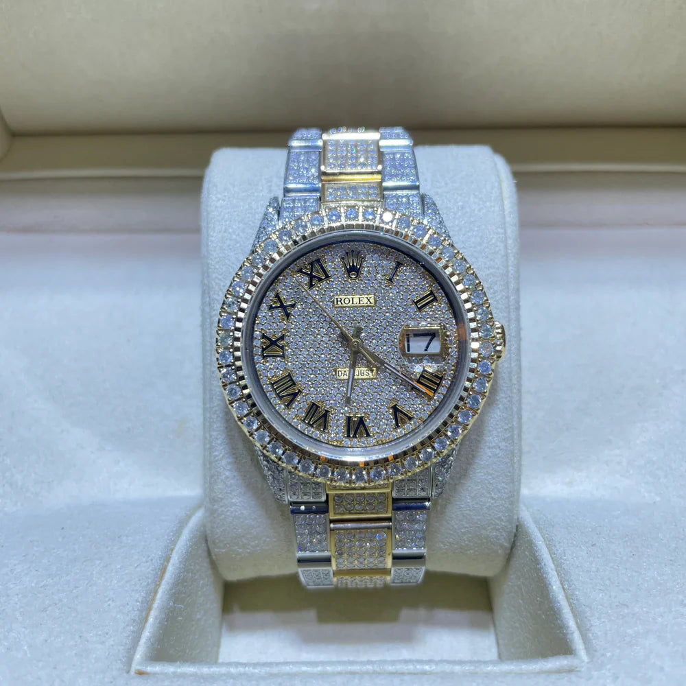 Diamond Rolex 36mm yellow two-tone dial, set with 29 carats of VS1 natural diamonds - Image 3