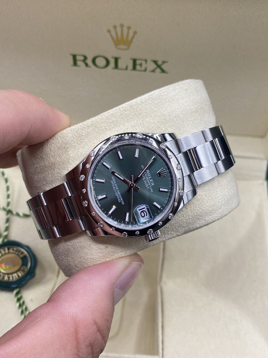 Rolex Datejust m278344-0019/0020 Mint Green Dial 31mm Domed Diamond Oyster Watch - Image 15