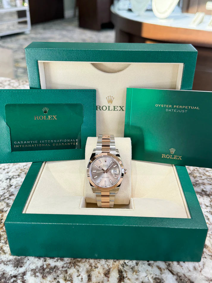 Rolex Datejust 41mm 126301 Sundust Index Oyster Steel and Everose Gold Watch - Image 10