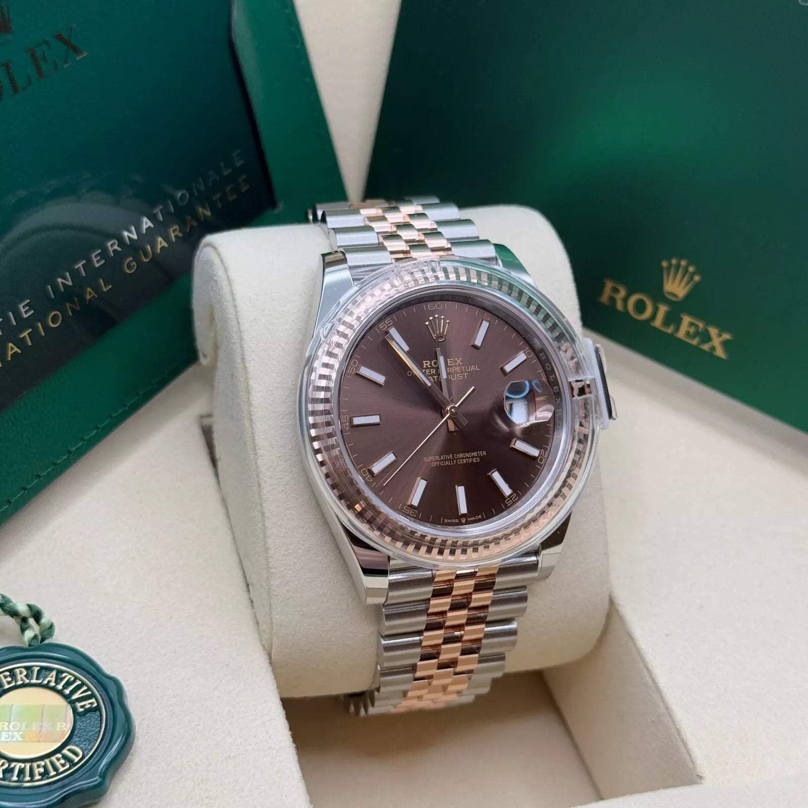 Rolex Datejust 41mm 126331 Chocolate Index Jubilee Steel and Everose Gold Watch - Image 11