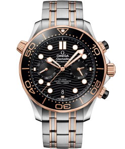 Omega Seamaster Diver 300M 44mm Black Dial Stainless Steel and Sedna�?18k Rose Gold Bracelet 210.20.44.51.01.001