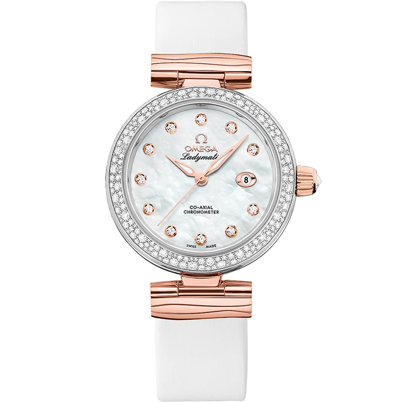 Omega De Ville Ladymatic 34mm White Dial with Diamonds Stainless Steel Sedna�?18k Rose Gold Strap 425.27.34.20.55.004 - Image 2