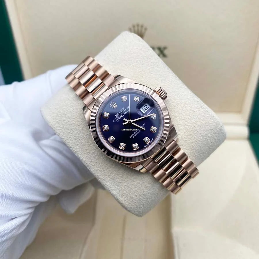 Rolex Lady-Datejust 28mm 279175 Aubergine Diamond-Set Dial President Everose Gold - Image 5