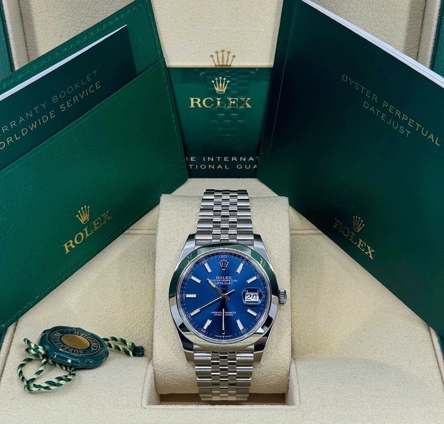 Rolex Datejust 41mm 126300 Blue Index Jubilee Stainless Steel Men’s Watch - Image 3