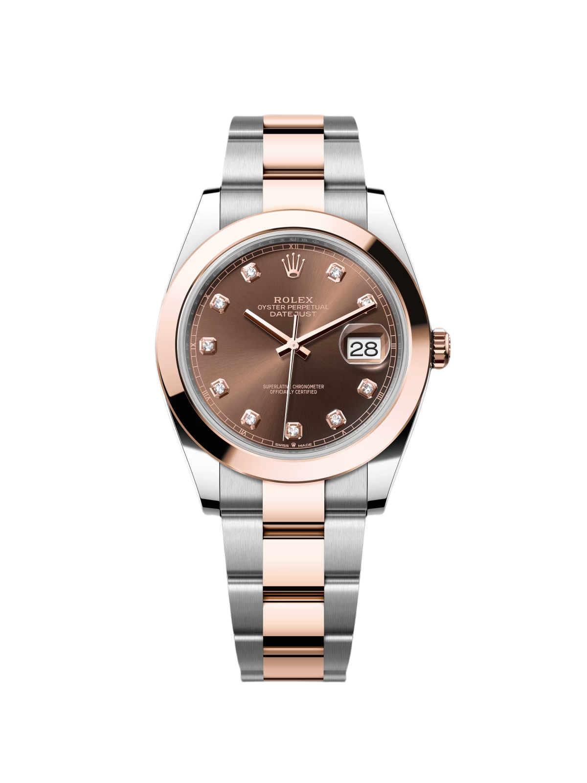 Rolex Datejust 41mm 126301 Chocolate Diamond Jubilee Steel and Everose Gold Watch - Image 7
