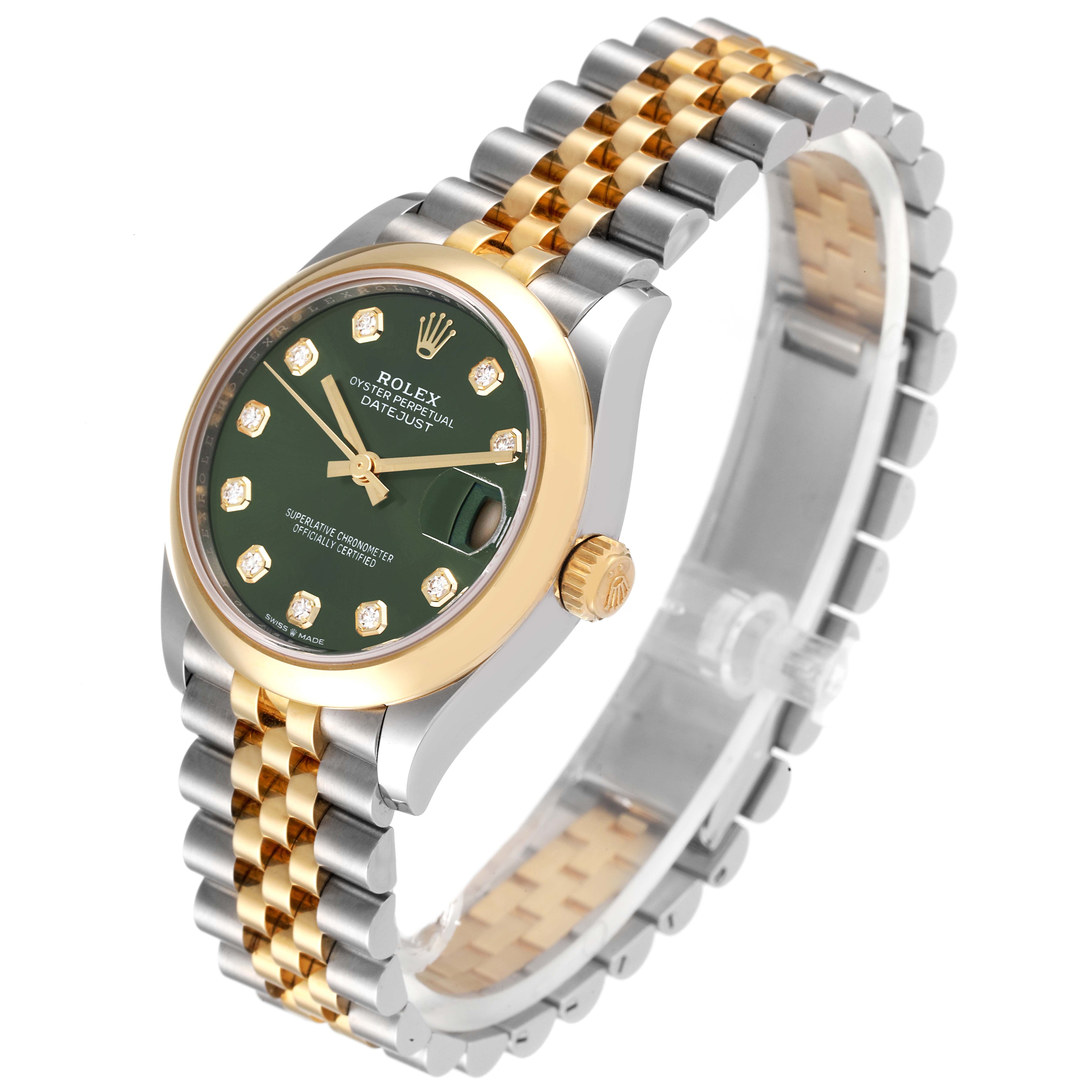 Rolex Datejust m278243-0029/0030 31mm Olive Green Dial Yellow Rolesor Oyster Watch - Image 6