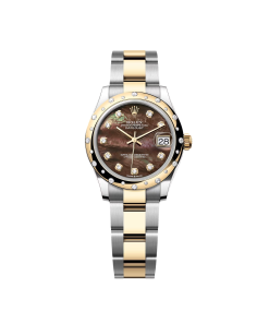 Rolex Datejust m278343 31mm Black Mother-of-Pearl Dial Yellow Rolesor Oyster Watch