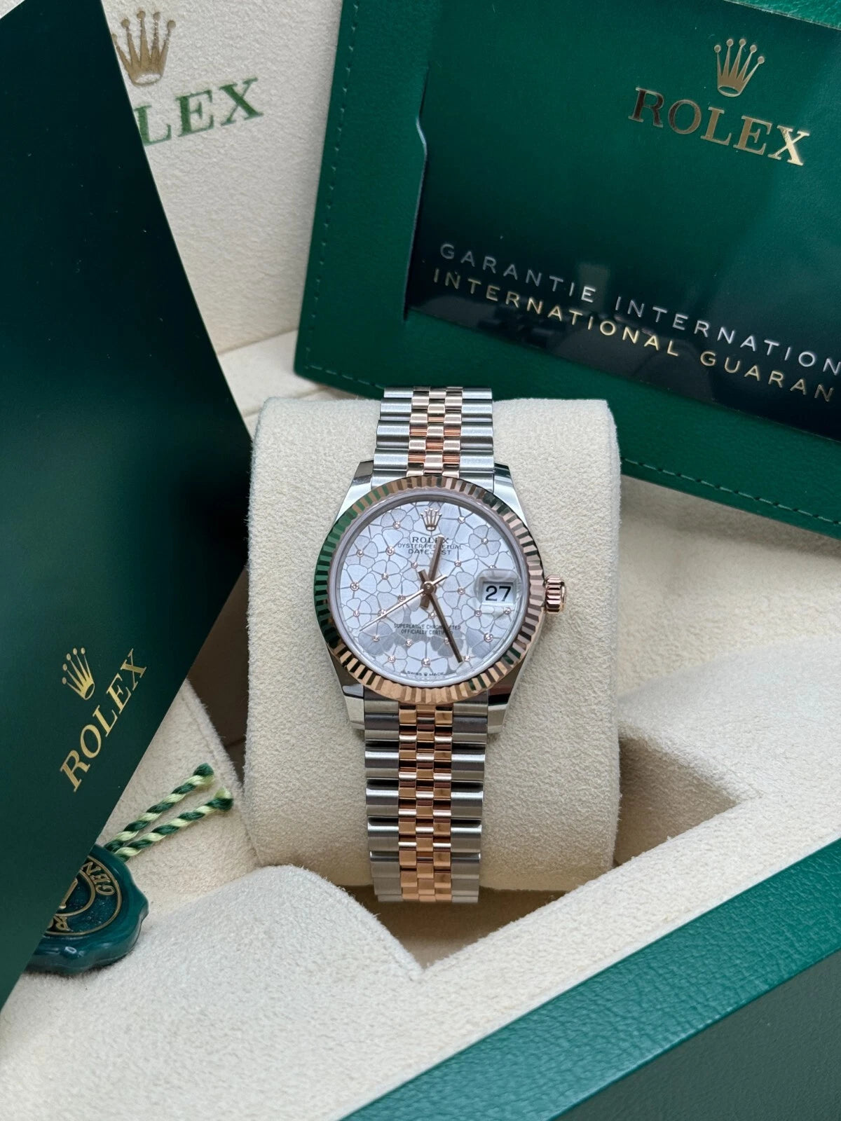 Rolex Datejust m278271-0031/0032 Silver Floral Motif 31mm Dial Oyster Bracelet Watch - Image 7