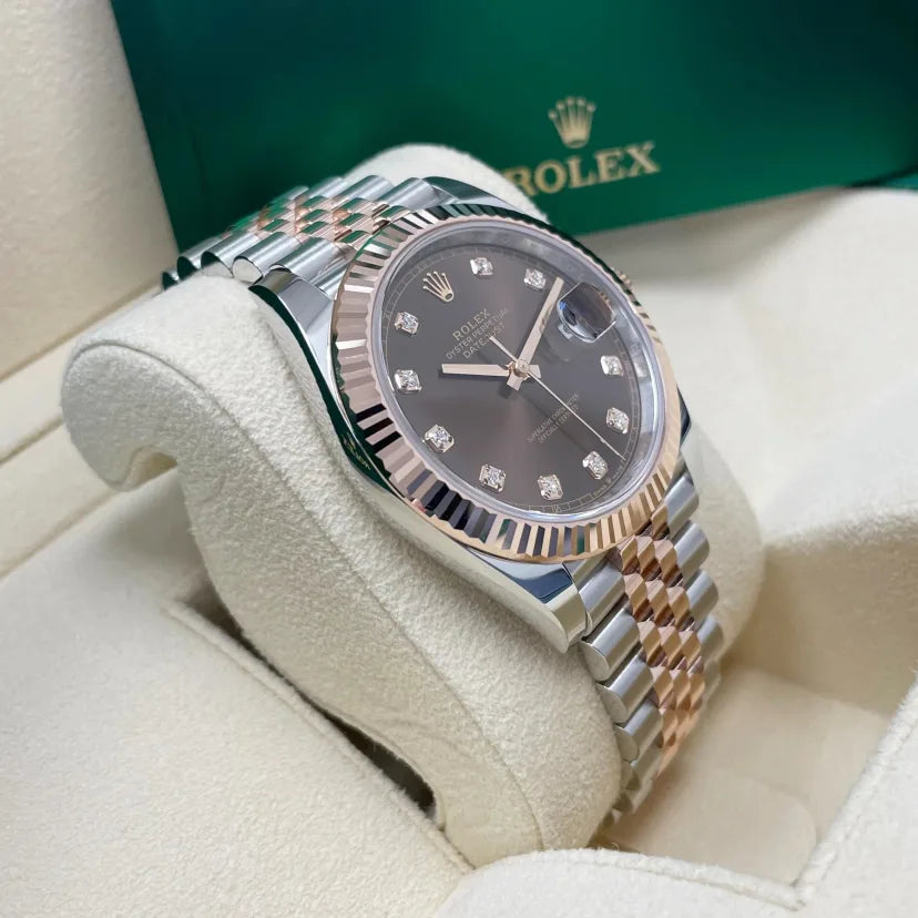 Rolex Datejust 41mm 126331 Datejust Chocolate Diamond Oyster Steel and Everose Gold Watch - Image 3