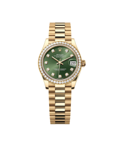 Rolex Datejust m278288RBR-0007 Olive Green 31mm Dial President Bracelet Watch