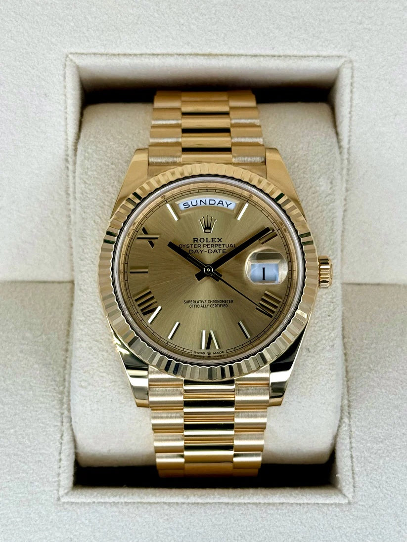Rolex Day-Date President 40mm Yellow Gold Champagne Roman Numeral Dial - 228238 - Image 3