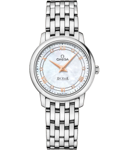 Omega De Ville Prestige 27.4 mm White Dial Stainless Steel Bracelet 424.10.27.60.55.001