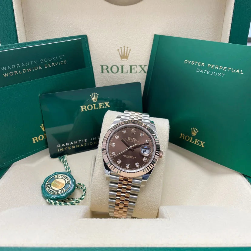 Rolex Datejust 41mm 126331 Datejust Chocolate Diamond Oyster Steel and Everose Gold Watch - Image 5