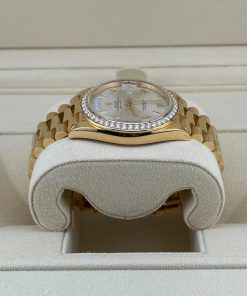Alternative view of Rolex Day-Date 40mm Silver Roman Dial and Diamond Bezel Yellow Gold President Bracelet 228348RBR-0007