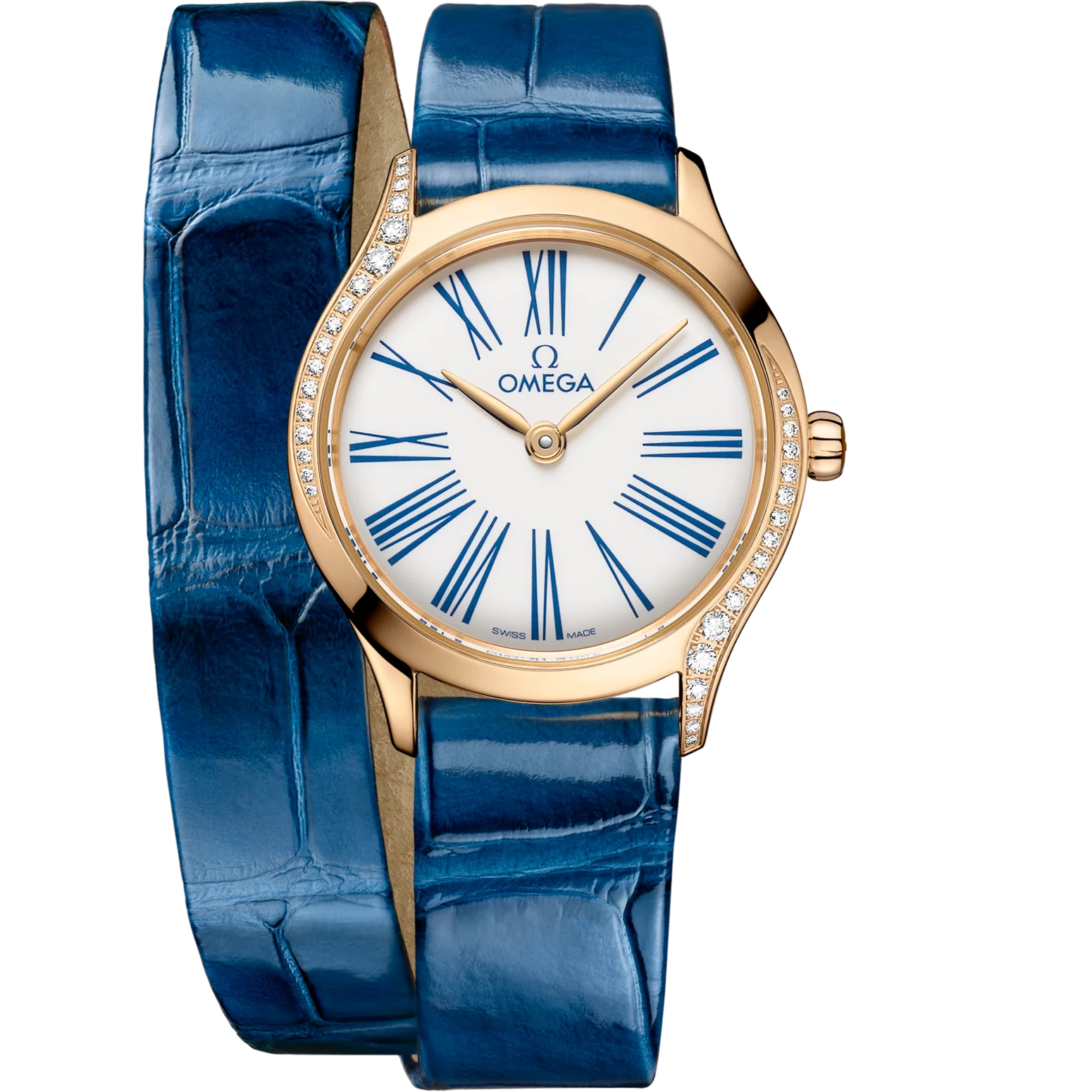 Omega De Ville Mini Trésor 26mm White Dial with Diamonds Moonshine�?18k Rose Gold Strap 428.58.26.60.04.002