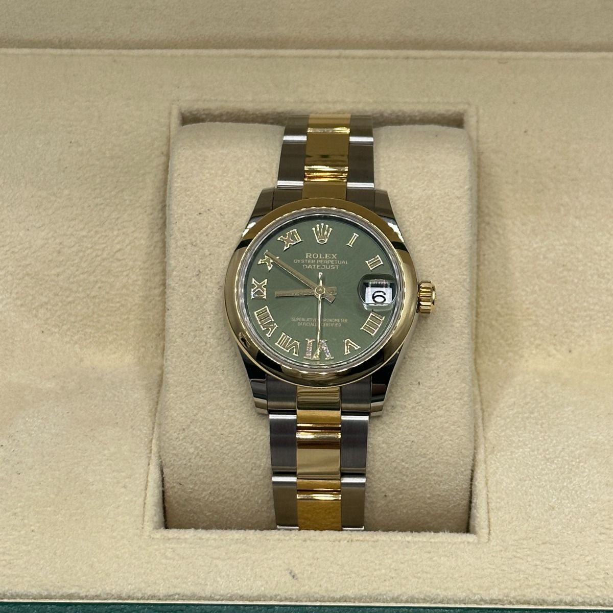 Rolex Datejust m278243-0015/0016 31mm Olive Green Dial Yellow Rolesor Oyster Watch - Image 2