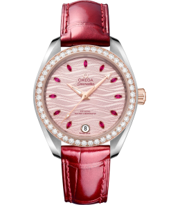 Omega Seamaster Aqua Terra 150M 34 mm Pink Dial with Diamonds Stainless Steel and Sedna�?18k Rose Gold Strap 220.28.34.20.60.001