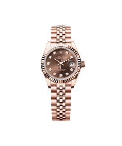 Alternative view of Rolex Lady-Datejust 28mm 279175 Chocolate Diamond-Set Dial President Everose Gold