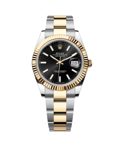 Rolex  Datejust 41mm Two-Tone Yellow Gold Fluted Bezel Black Index Dial Jubilee - 126333