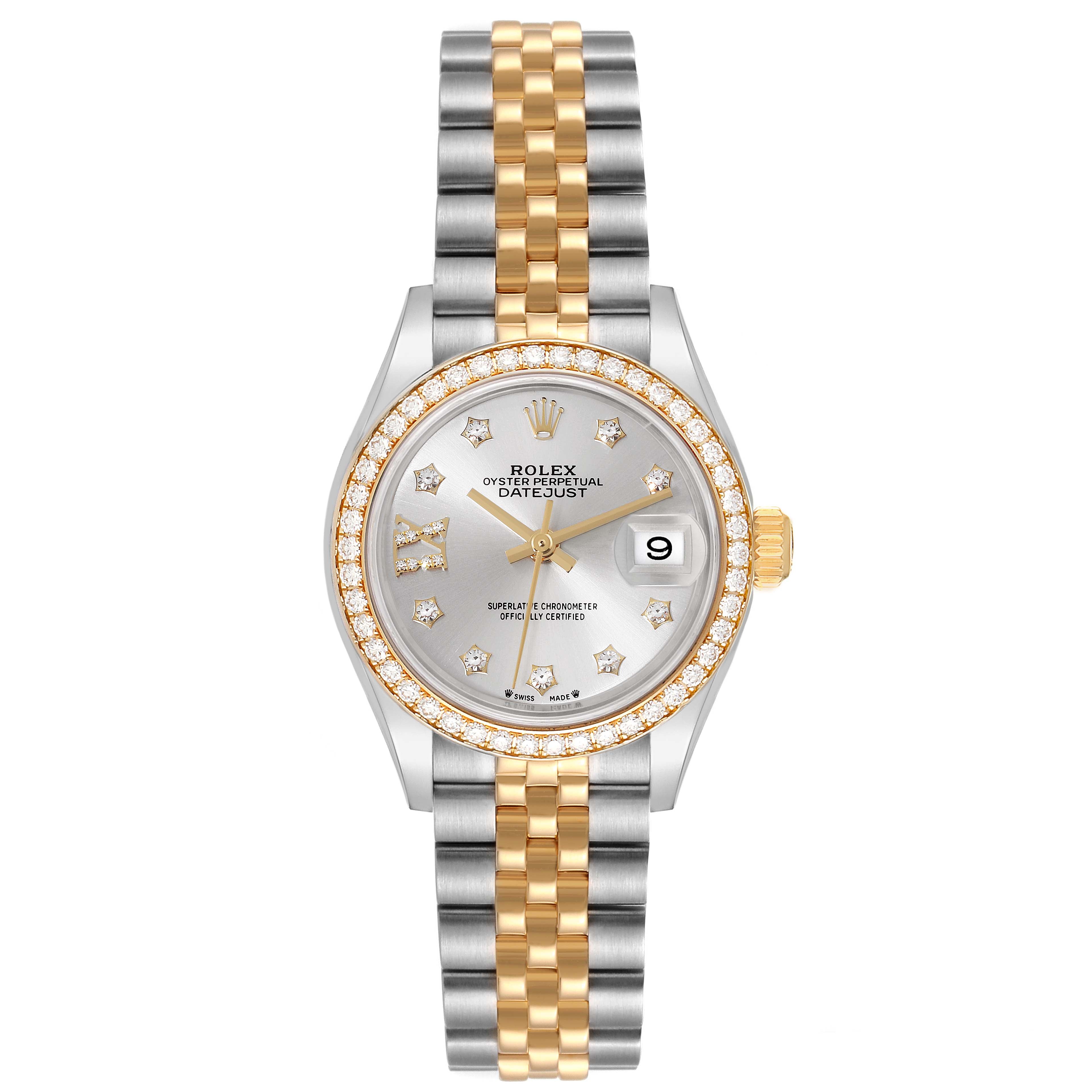 Rolex Lady-Datejust 28mm 279383RBR Silver Diamond Dial Yellow Rolesor Oyster Bracelet - Image 3