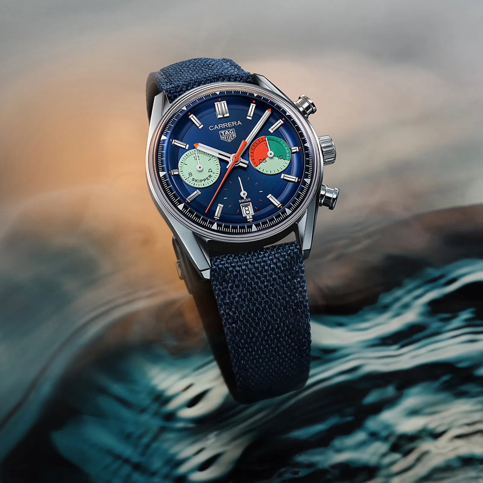 TAG Heuer Carrera Chronograph Skipper 39mm Mens Watch Blue CBS2213.FN6002 - Image 9