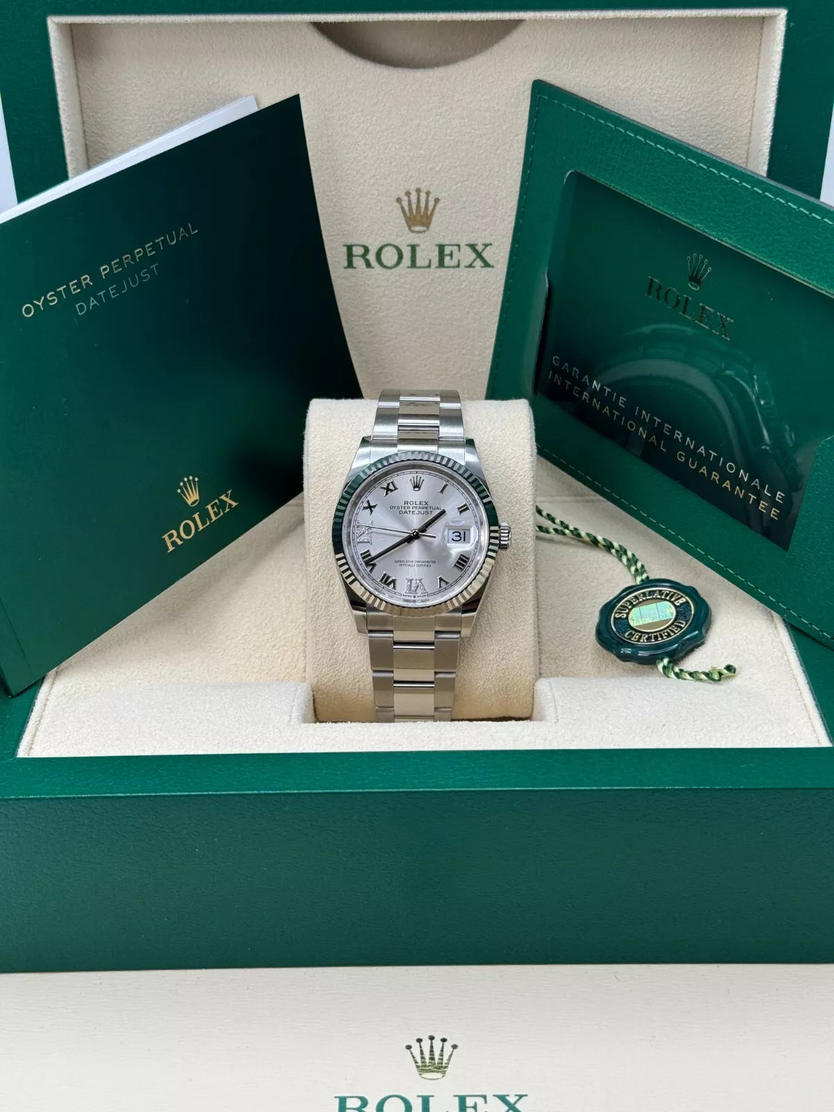 Rolex Datejust 36mm 126234 White Roman Dial Oyster Stainless Steel Mens - Image 8