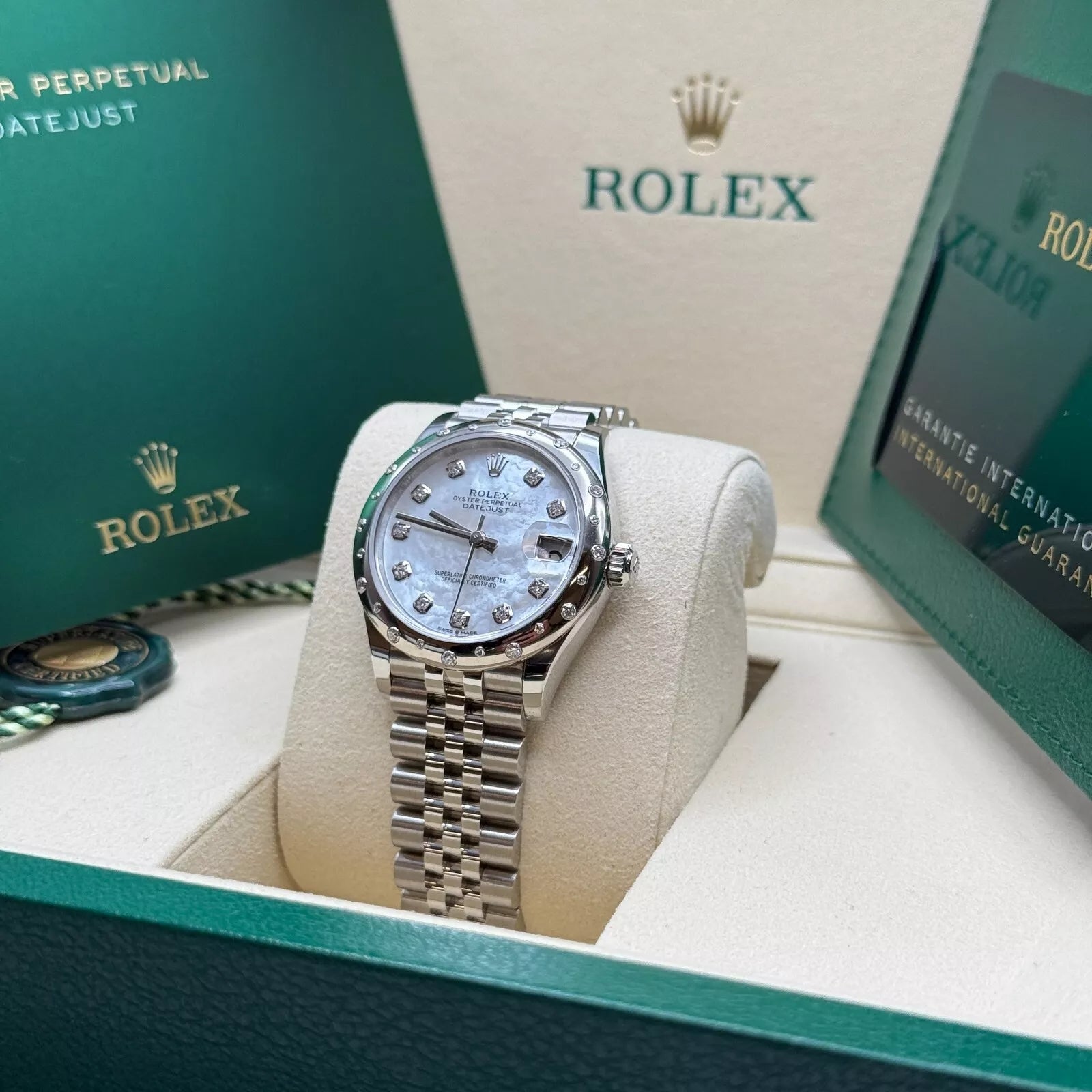 Rolex Datejust m278344-0005/0006 Mother-of-Pearl Dial 31mm Domed Diamond Oyster Watch - Image 7