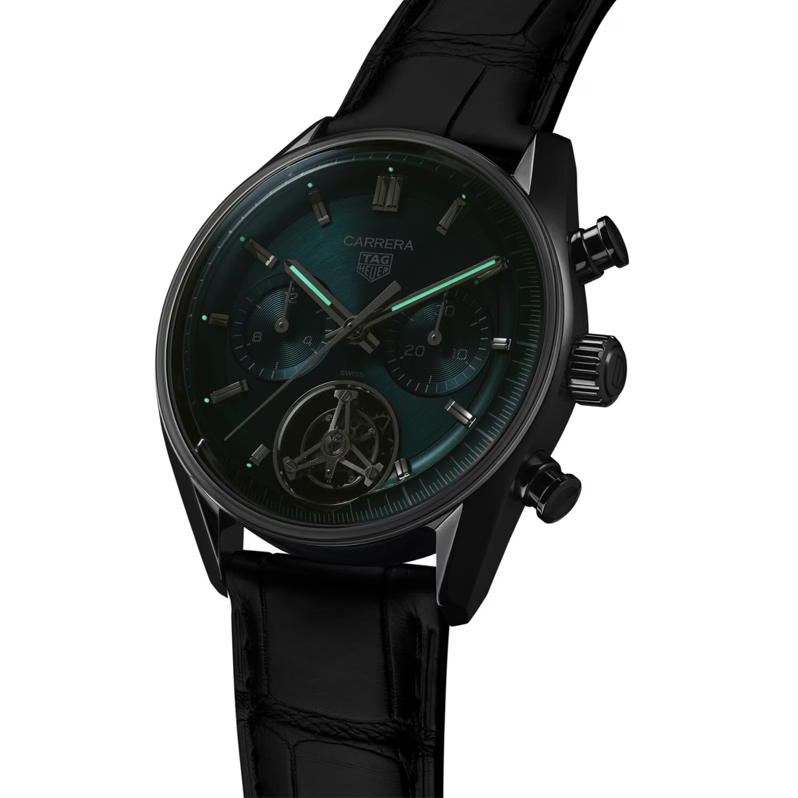 TAG Heuer Carrera Chronograph Tourbillon 42mm Mens Watch Green CBS5011.FC6566 - Image 7