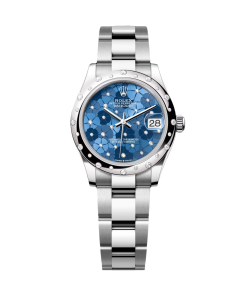 Alternative view of Rolex Datejust m278344-0037/0038 Blue Floral Motif Dial 31mm Oyster