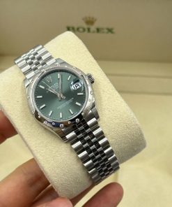 Alternative view of Rolex Datejust m278344-0019/0020 Mint Green Dial 31mm Domed Diamond Oyster Watch