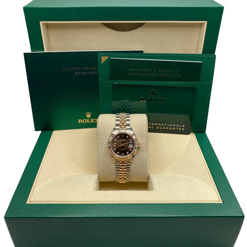 Rolex Lady-Datejust 28mm 279171 Chocolate Diamond Set Oyster Stainless Steel and Rose Gold - Image 5