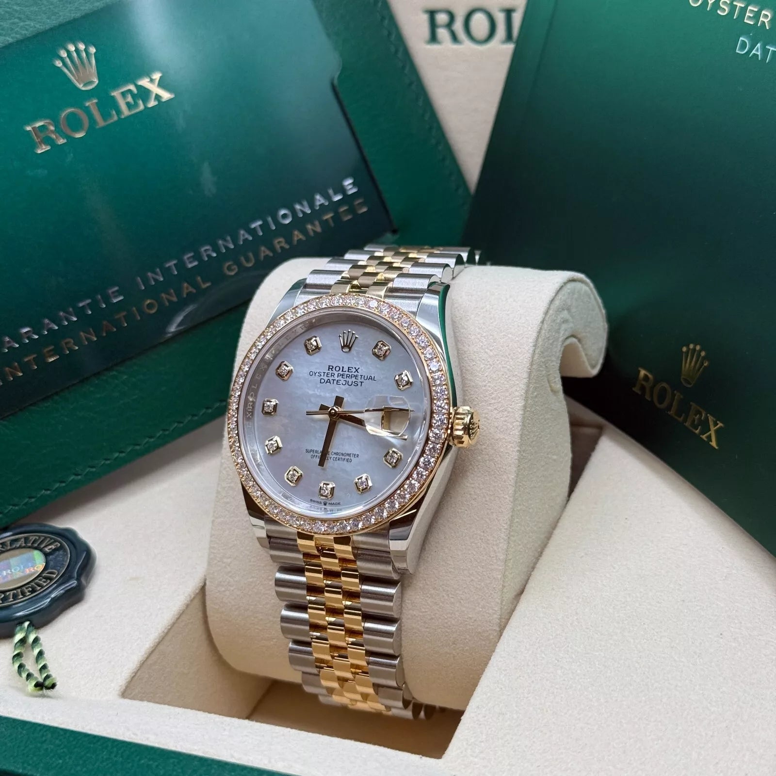 Rolex Datejust 36mm 126283 White Mother-of-Pearl Dial Jubilee Bracelet Watch - Image 5