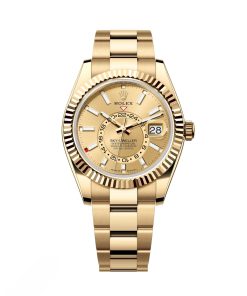 Rolex  Sky-Dweller 42mm 336938-0001 Yellow Gold Champagne Dial