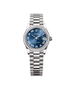 Rolex Datejust m278289RBR-0023 Bright Blue Dial White Gold President Watch