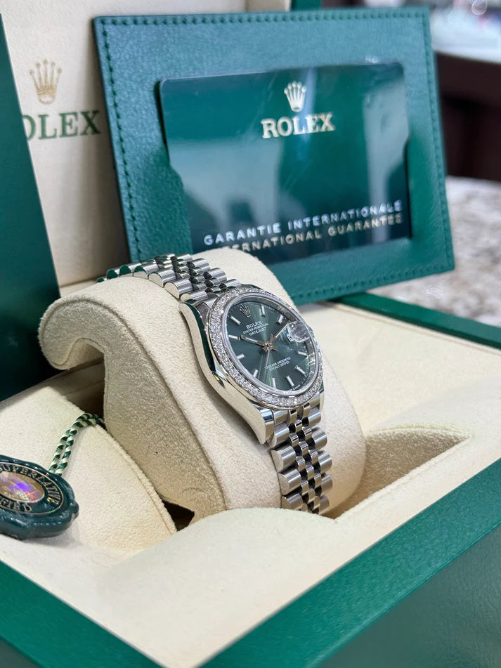 Rolex Datejust m278384RBR-0021/0022 Mint Green 31mm Dial Oyster Watch - Image 3