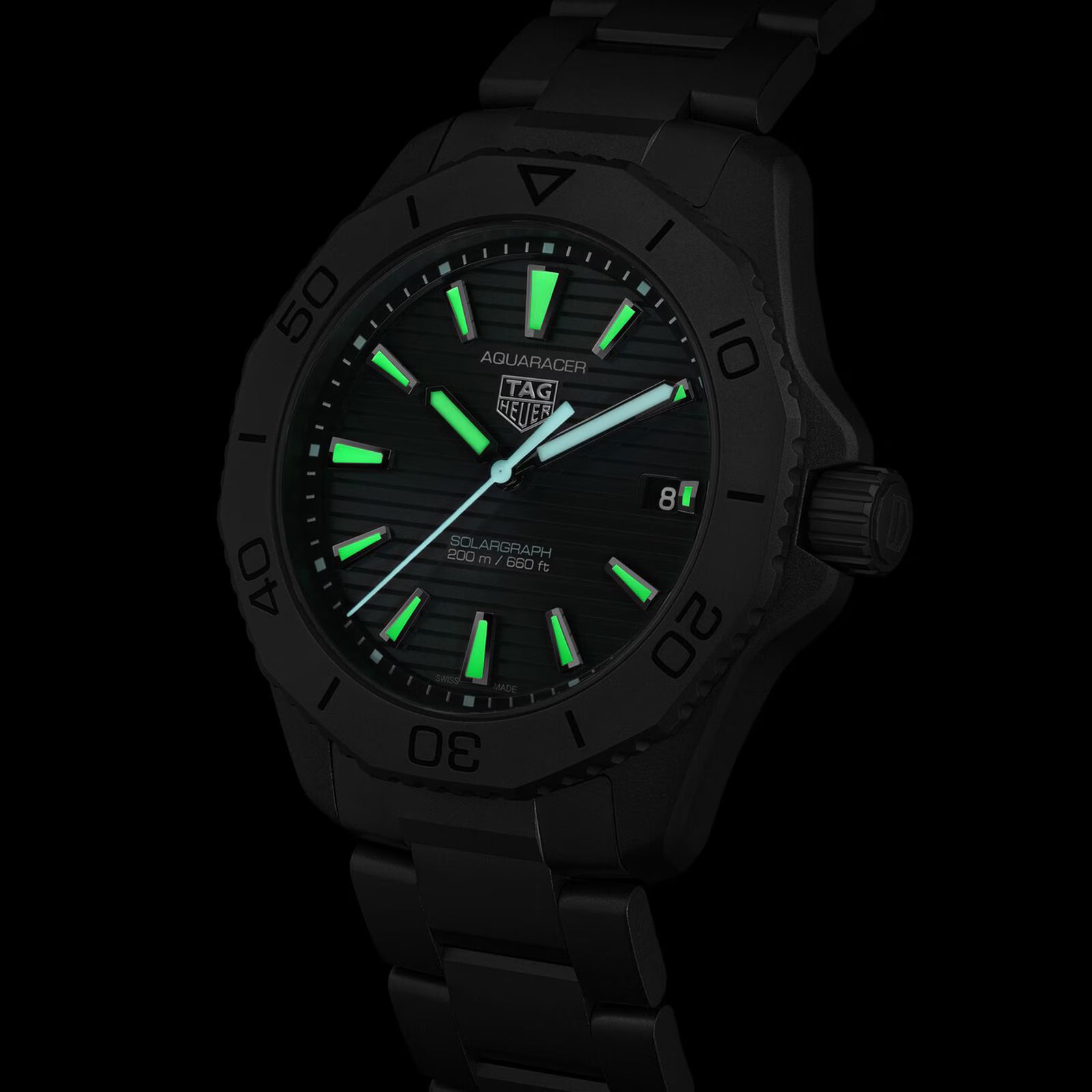 TAG Heuer Aquaracer Professional 200 Solargraph 40mm Mens Watch Titanium WBP1180.BF0000 - Image 7