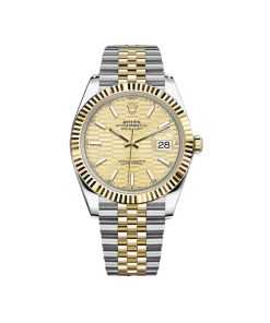 Rolex  Datejust 41mm Swiss Replica Watch | Two Tone Jubilee Bracele Champagne Fluted Dial Ref 126333