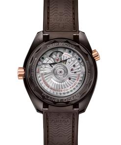 Alternative view of Omega Seamaster Planet Ocean 600M 39.5mm Brown Dial Brown ceramic Strap 215.62.40.20.13.001