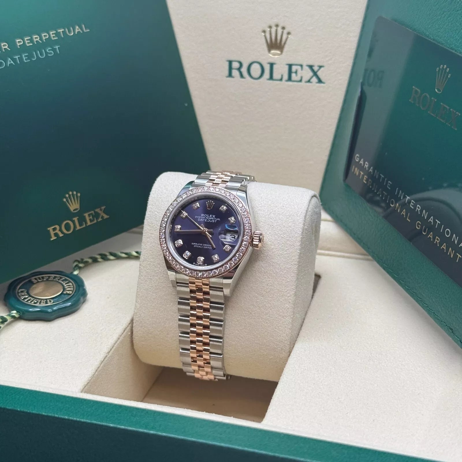Rolex Lady-Datejust 28mm 279381RBR Aubergine Diamond Dial Oyster Bracelet - Image 6
