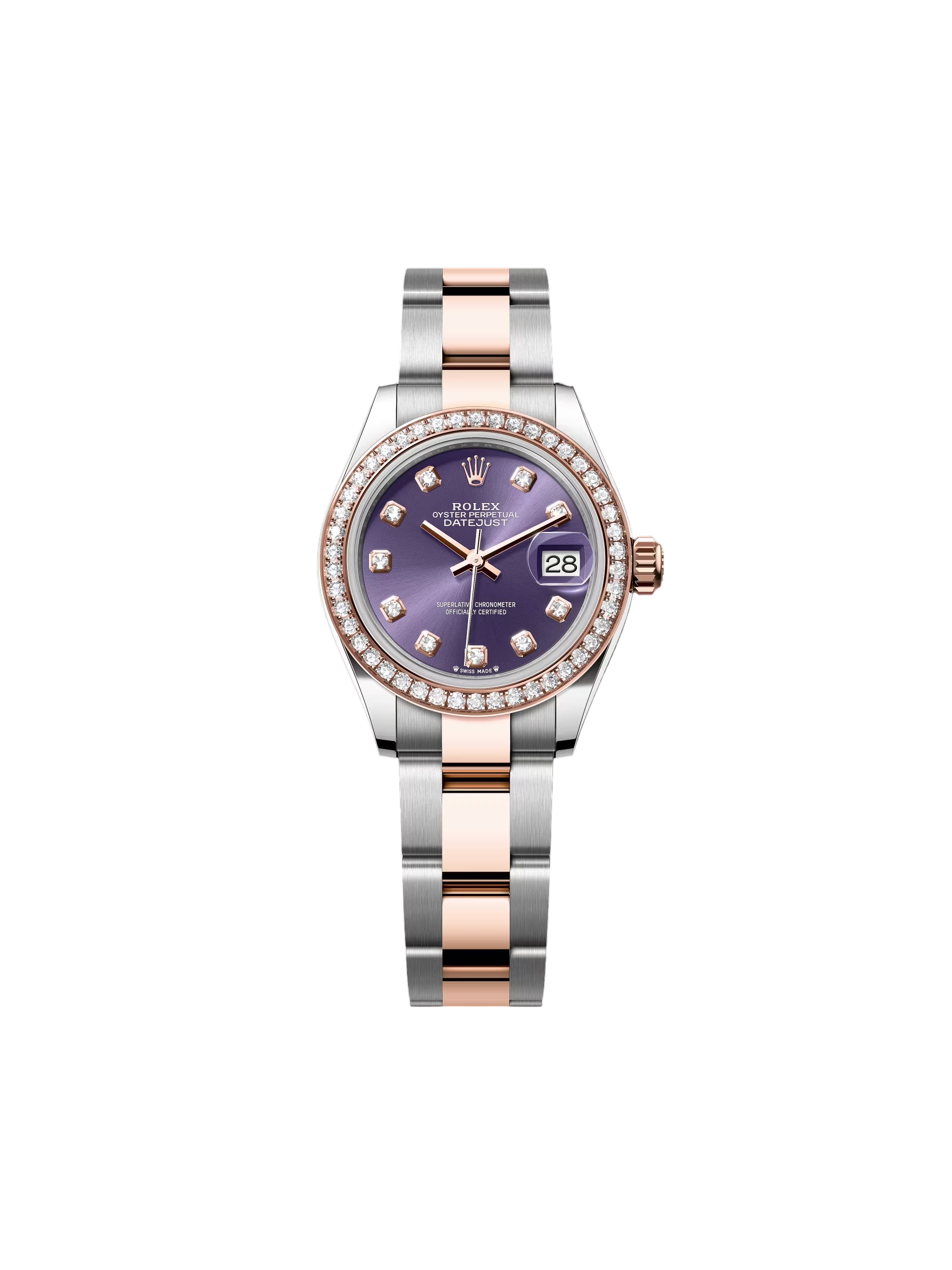 Rolex Lady-Datejust 28mm 279381RBR Aubergine Diamond Dial Oyster Bracelet - Image 4