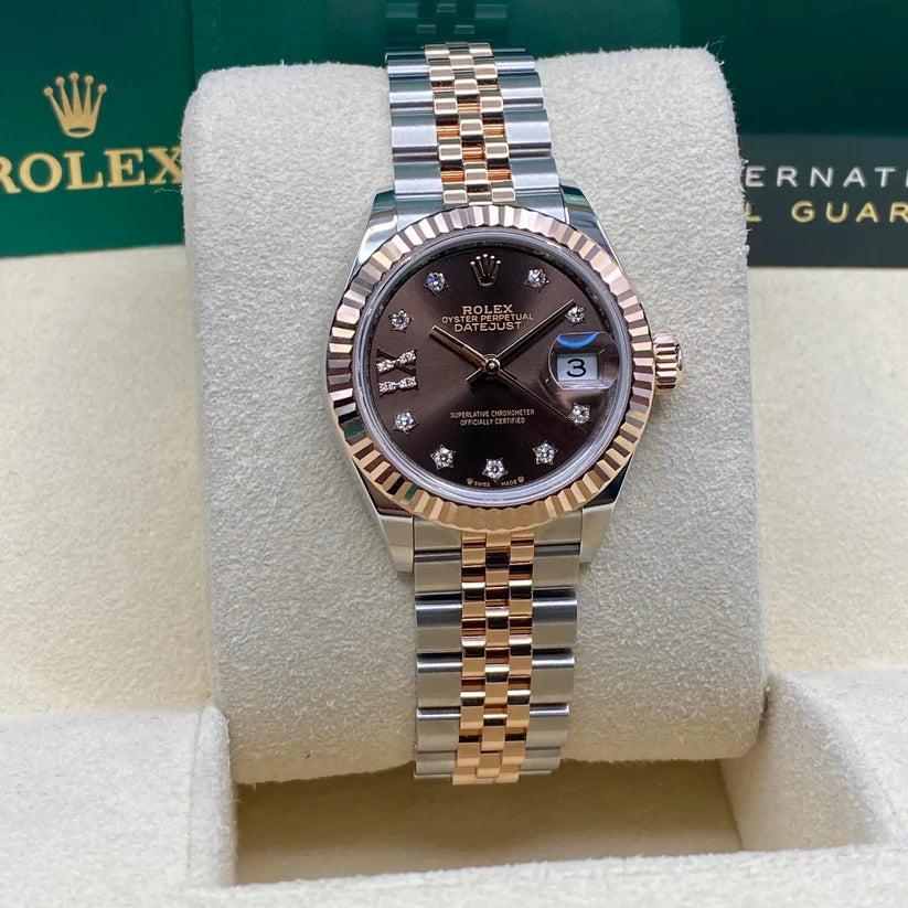 Rolex Lady-Datejust 28mm 279171 Chocolate Diamond Set Oyster Stainless Steel and Rose Gold - Image 4