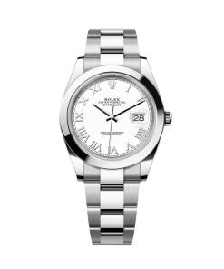 Alternative view of Rolex Datejust 41mm Smooth Bezel White Roman Dial Jubilee - 126300