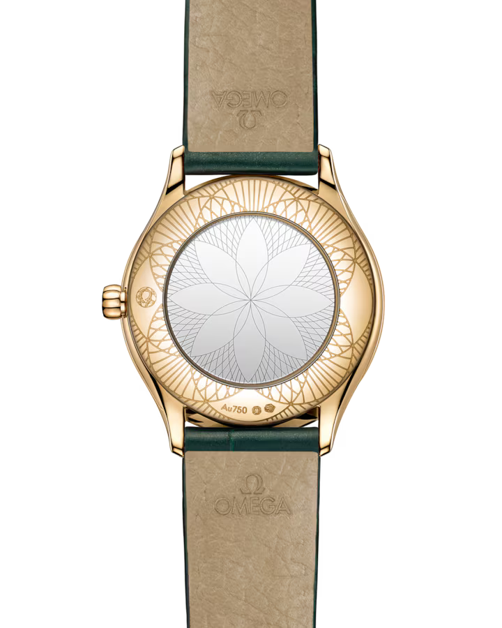 Omega De Ville Mini Trésor 26mm Yellow Dial with Diamonds Moonshine�?18k Gold Leather Strap 428.58.26.60.99.001 - Image 2