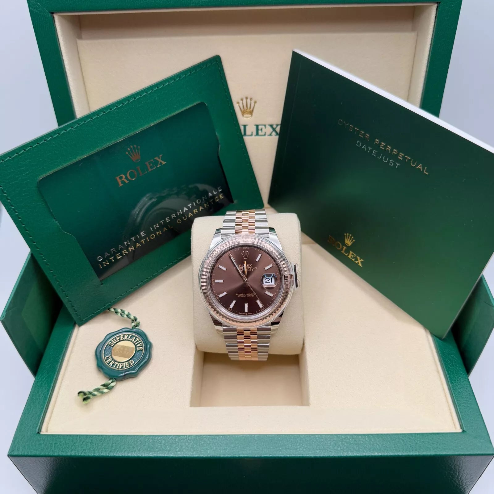 Rolex Datejust 41mm 126331 Chocolate Index Jubilee Steel and Everose Gold Watch - Image 6