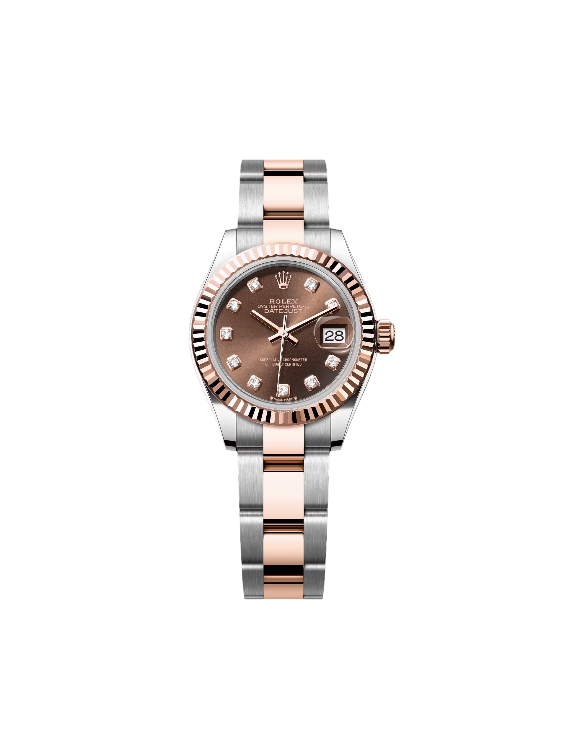 Rolex Lady-Datejust 28mm 279171 Chocolate Diamond Oyster Stainless Steel and Rose Gold - Image 4